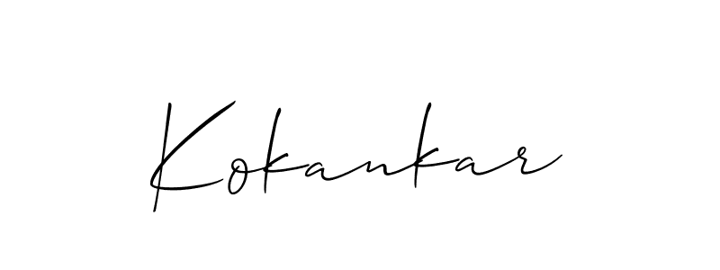 It looks lik you need a new signature style for name Kokankar. Design unique handwritten (Allison_Script) signature with our free signature maker in just a few clicks. Kokankar signature style 2 images and pictures png