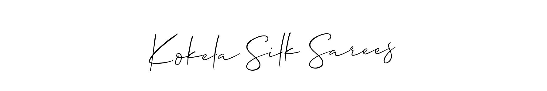 Create a beautiful signature design for name Kokela Silk Sarees. With this signature (Allison_Script) fonts, you can make a handwritten signature for free. Kokela Silk Sarees signature style 2 images and pictures png
