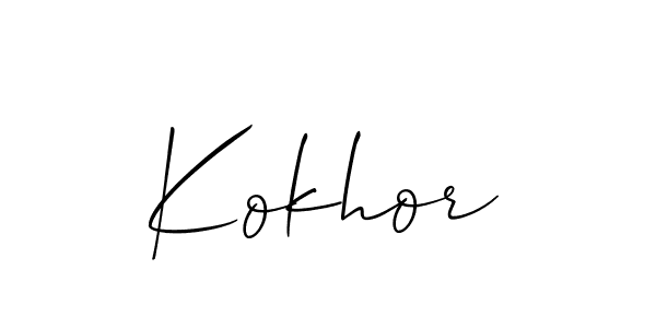 How to make Kokhor signature? Allison_Script is a professional autograph style. Create handwritten signature for Kokhor name. Kokhor signature style 2 images and pictures png