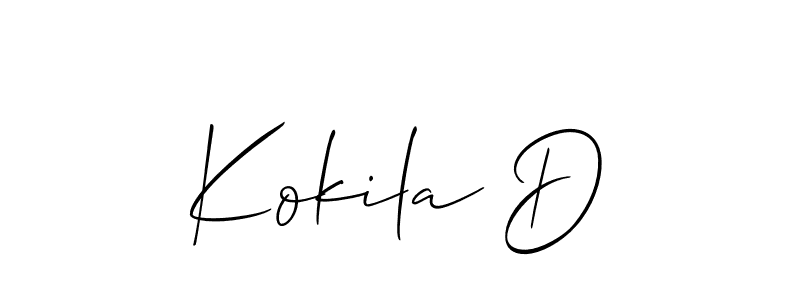 Make a beautiful signature design for name Kokila D. With this signature (Allison_Script) style, you can create a handwritten signature for free. Kokila D signature style 2 images and pictures png