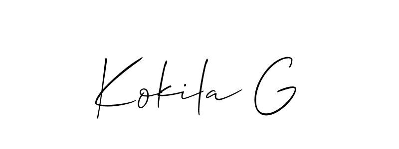 How to make Kokila G signature? Allison_Script is a professional autograph style. Create handwritten signature for Kokila G name. Kokila G signature style 2 images and pictures png