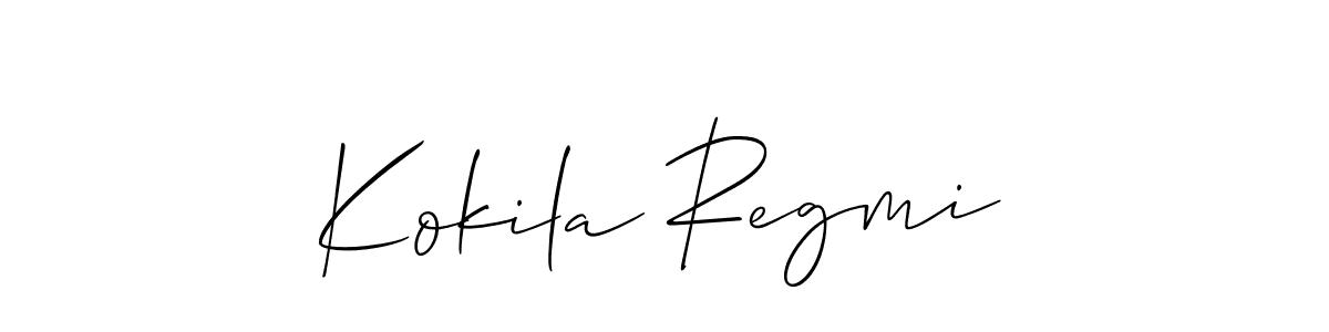 How to Draw Kokila Regmi signature style? Allison_Script is a latest design signature styles for name Kokila Regmi. Kokila Regmi signature style 2 images and pictures png