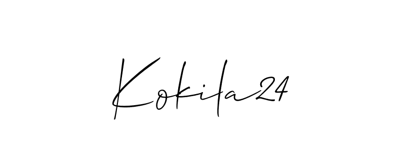 How to make Kokila24 name signature. Use Allison_Script style for creating short signs online. This is the latest handwritten sign. Kokila24 signature style 2 images and pictures png