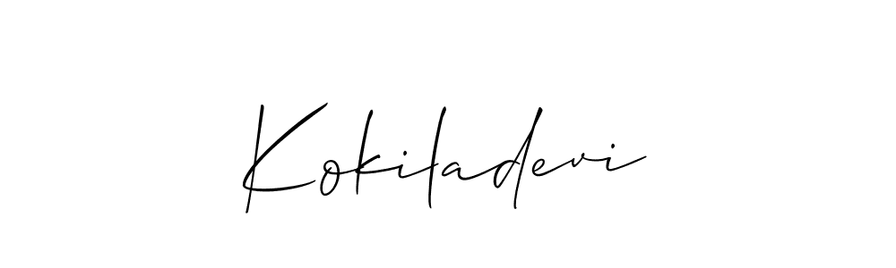 How to make Kokiladevi signature? Allison_Script is a professional autograph style. Create handwritten signature for Kokiladevi name. Kokiladevi signature style 2 images and pictures png