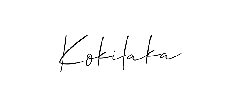 It looks lik you need a new signature style for name Kokilaka. Design unique handwritten (Allison_Script) signature with our free signature maker in just a few clicks. Kokilaka signature style 2 images and pictures png