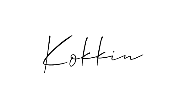 Allison_Script is a professional signature style that is perfect for those who want to add a touch of class to their signature. It is also a great choice for those who want to make their signature more unique. Get Kokkin name to fancy signature for free. Kokkin signature style 2 images and pictures png