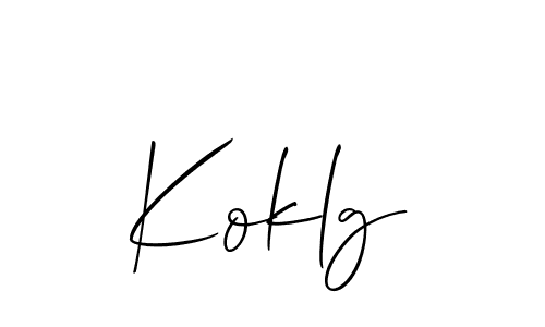 if you are searching for the best signature style for your name Koklg. so please give up your signature search. here we have designed multiple signature styles  using Allison_Script. Koklg signature style 2 images and pictures png