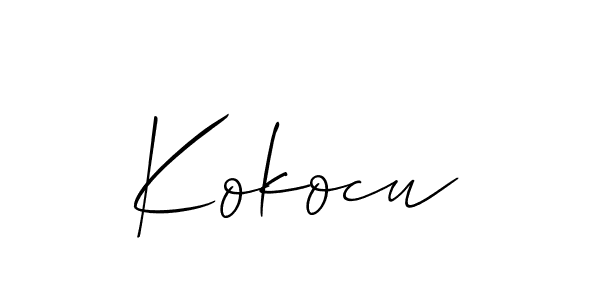 The best way (Allison_Script) to make a short signature is to pick only two or three words in your name. The name Kokocu include a total of six letters. For converting this name. Kokocu signature style 2 images and pictures png