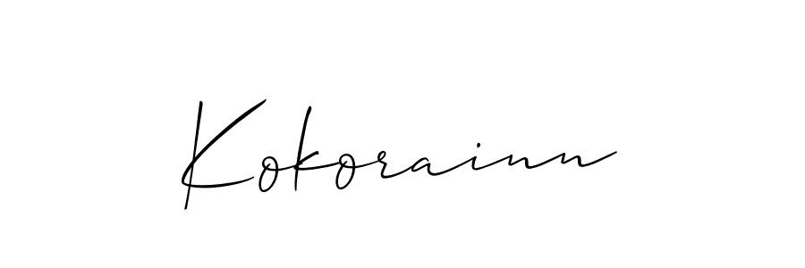 Make a beautiful signature design for name Kokorainn. With this signature (Allison_Script) style, you can create a handwritten signature for free. Kokorainn signature style 2 images and pictures png