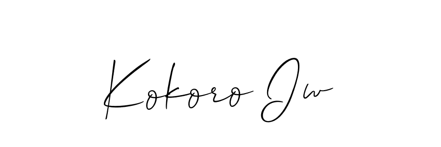 The best way (Allison_Script) to make a short signature is to pick only two or three words in your name. The name Kokoro Iw include a total of six letters. For converting this name. Kokoro Iw signature style 2 images and pictures png