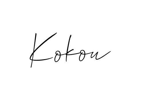 How to make Kokou signature? Allison_Script is a professional autograph style. Create handwritten signature for Kokou name. Kokou signature style 2 images and pictures png