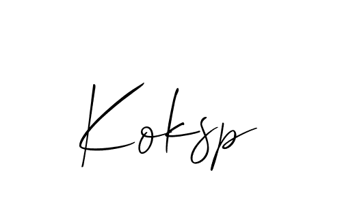 Make a short Koksp signature style. Manage your documents anywhere anytime using Allison_Script. Create and add eSignatures, submit forms, share and send files easily. Koksp signature style 2 images and pictures png