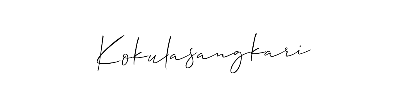 How to Draw Kokulasangkari signature style? Allison_Script is a latest design signature styles for name Kokulasangkari. Kokulasangkari signature style 2 images and pictures png