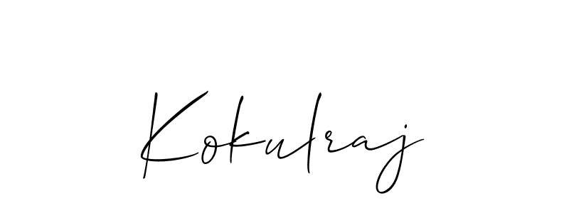 How to make Kokulraj signature? Allison_Script is a professional autograph style. Create handwritten signature for Kokulraj name. Kokulraj signature style 2 images and pictures png