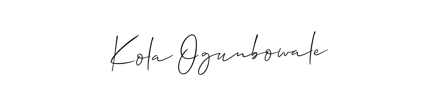 How to make Kola Ogunbowale name signature. Use Allison_Script style for creating short signs online. This is the latest handwritten sign. Kola Ogunbowale signature style 2 images and pictures png