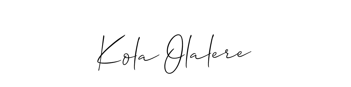 You should practise on your own different ways (Allison_Script) to write your name (Kola Olalere) in signature. don't let someone else do it for you. Kola Olalere signature style 2 images and pictures png