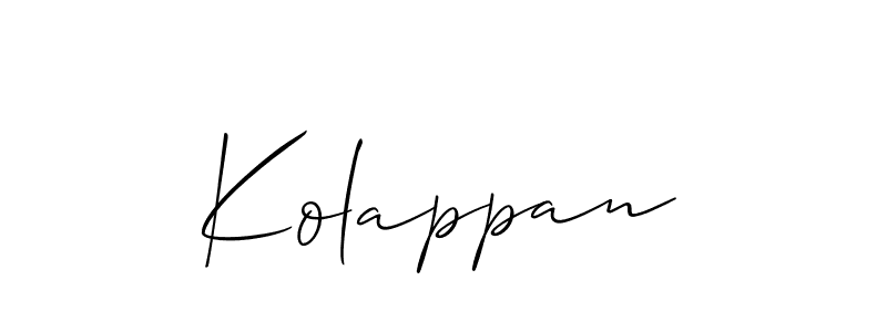 How to make Kolappan name signature. Use Allison_Script style for creating short signs online. This is the latest handwritten sign. Kolappan signature style 2 images and pictures png