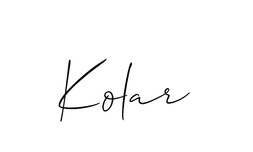 The best way (Allison_Script) to make a short signature is to pick only two or three words in your name. The name Kolar include a total of six letters. For converting this name. Kolar signature style 2 images and pictures png