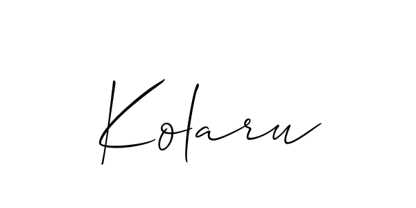 Make a beautiful signature design for name Kolaru. With this signature (Allison_Script) style, you can create a handwritten signature for free. Kolaru signature style 2 images and pictures png