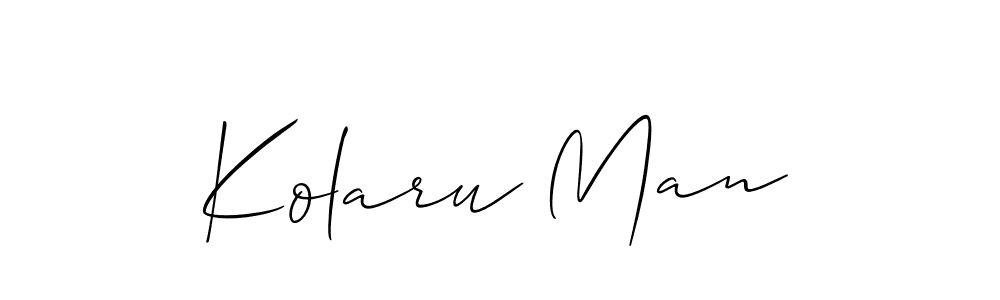 Allison_Script is a professional signature style that is perfect for those who want to add a touch of class to their signature. It is also a great choice for those who want to make their signature more unique. Get Kolaru Man name to fancy signature for free. Kolaru Man signature style 2 images and pictures png