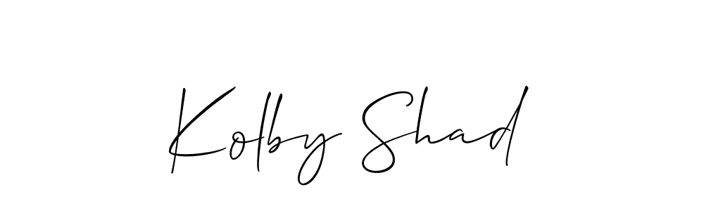 Allison_Script is a professional signature style that is perfect for those who want to add a touch of class to their signature. It is also a great choice for those who want to make their signature more unique. Get Kolby Shad name to fancy signature for free. Kolby Shad signature style 2 images and pictures png