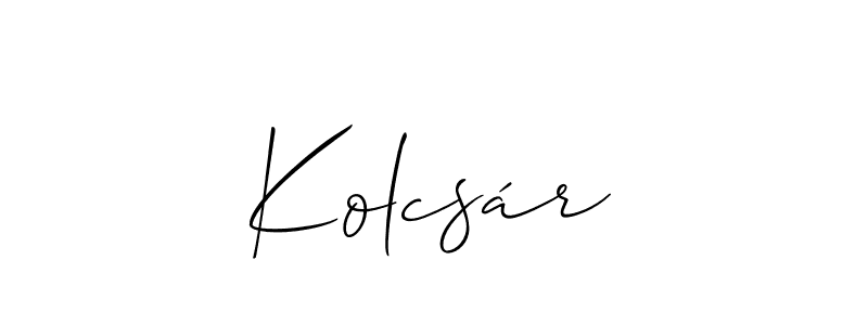 Design your own signature with our free online signature maker. With this signature software, you can create a handwritten (Allison_Script) signature for name Kolcsár. Kolcsár signature style 2 images and pictures png