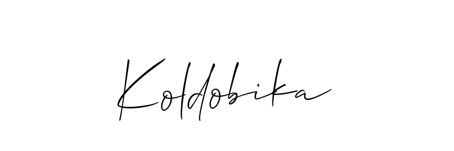 Use a signature maker to create a handwritten signature online. With this signature software, you can design (Allison_Script) your own signature for name Koldobika. Koldobika signature style 2 images and pictures png