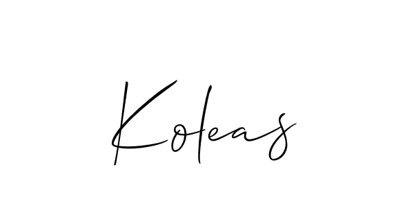 Create a beautiful signature design for name Koleas. With this signature (Allison_Script) fonts, you can make a handwritten signature for free. Koleas signature style 2 images and pictures png