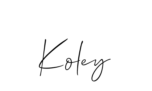 It looks lik you need a new signature style for name Koley. Design unique handwritten (Allison_Script) signature with our free signature maker in just a few clicks. Koley signature style 2 images and pictures png