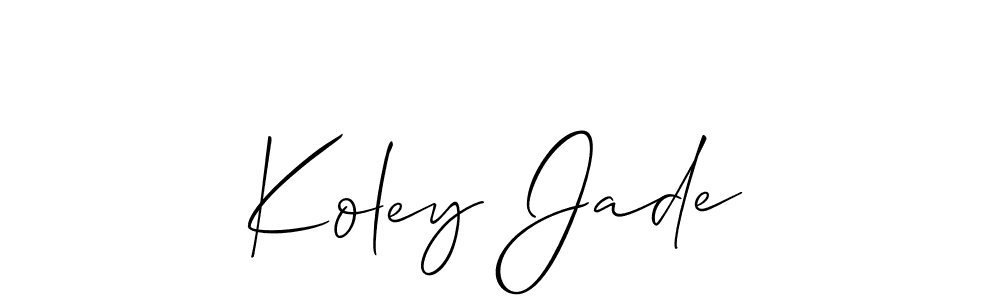 Koley Jade stylish signature style. Best Handwritten Sign (Allison_Script) for my name. Handwritten Signature Collection Ideas for my name Koley Jade. Koley Jade signature style 2 images and pictures png