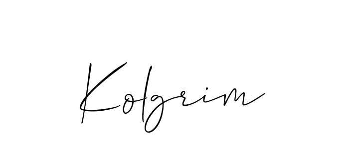 Create a beautiful signature design for name Kolgrim. With this signature (Allison_Script) fonts, you can make a handwritten signature for free. Kolgrim signature style 2 images and pictures png