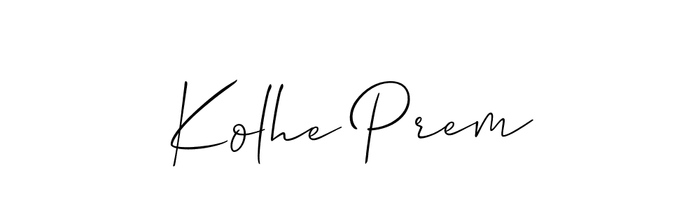 Design your own signature with our free online signature maker. With this signature software, you can create a handwritten (Allison_Script) signature for name Kolhe Prem. Kolhe Prem signature style 2 images and pictures png