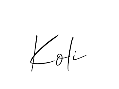 How to make Koli signature? Allison_Script is a professional autograph style. Create handwritten signature for Koli name. Koli signature style 2 images and pictures png