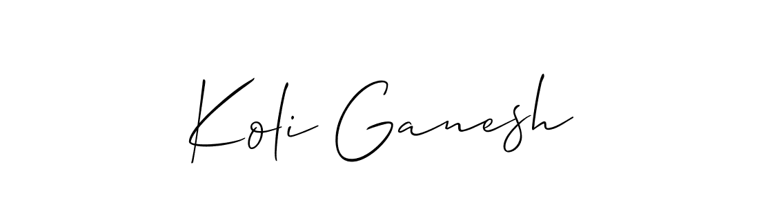 The best way (Allison_Script) to make a short signature is to pick only two or three words in your name. The name Koli Ganesh include a total of six letters. For converting this name. Koli Ganesh signature style 2 images and pictures png