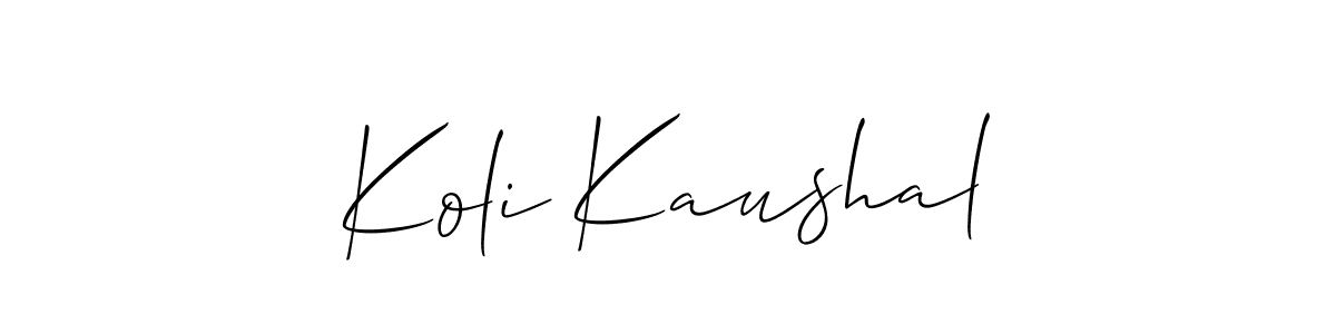 How to make Koli Kaushal name signature. Use Allison_Script style for creating short signs online. This is the latest handwritten sign. Koli Kaushal signature style 2 images and pictures png