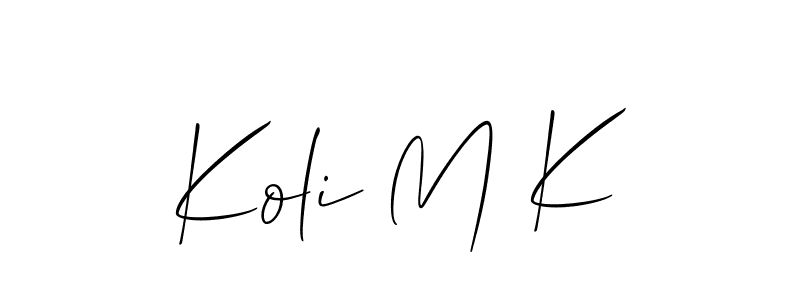 Create a beautiful signature design for name Koli M K. With this signature (Allison_Script) fonts, you can make a handwritten signature for free. Koli M K signature style 2 images and pictures png