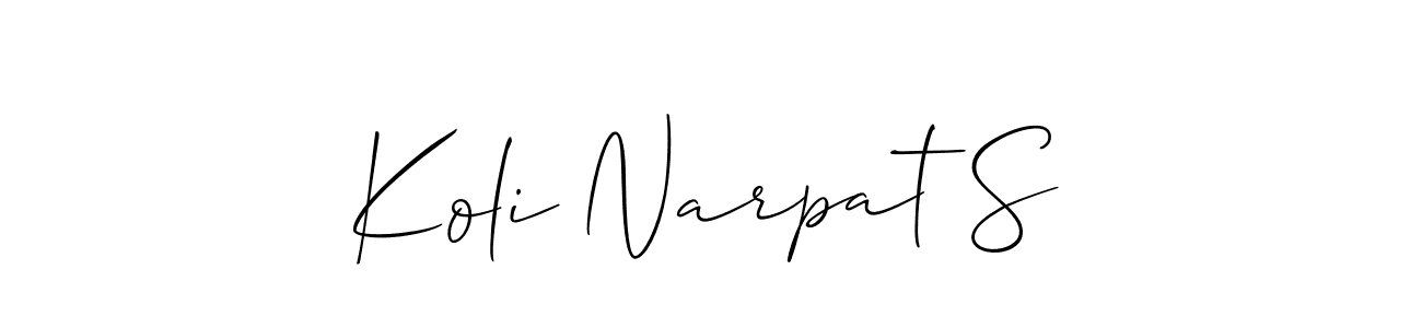 How to make Koli Narpat S signature? Allison_Script is a professional autograph style. Create handwritten signature for Koli Narpat S name. Koli Narpat S signature style 2 images and pictures png