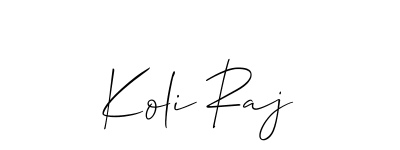Also we have Koli Raj name is the best signature style. Create professional handwritten signature collection using Allison_Script autograph style. Koli Raj signature style 2 images and pictures png