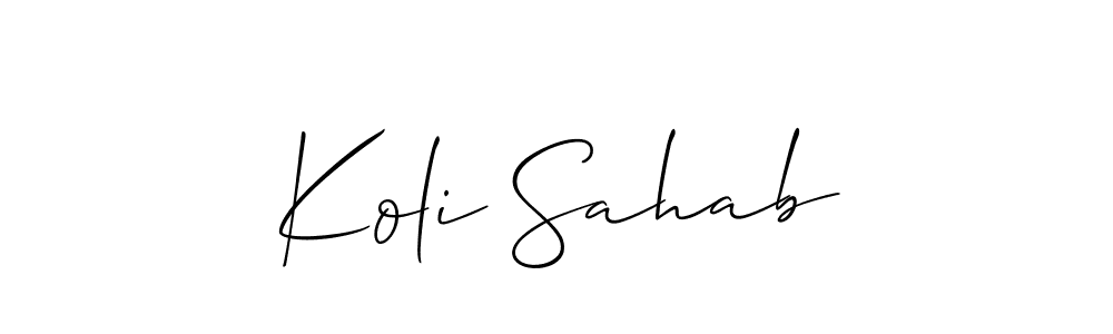 Similarly Allison_Script is the best handwritten signature design. Signature creator online .You can use it as an online autograph creator for name Koli Sahab. Koli Sahab signature style 2 images and pictures png