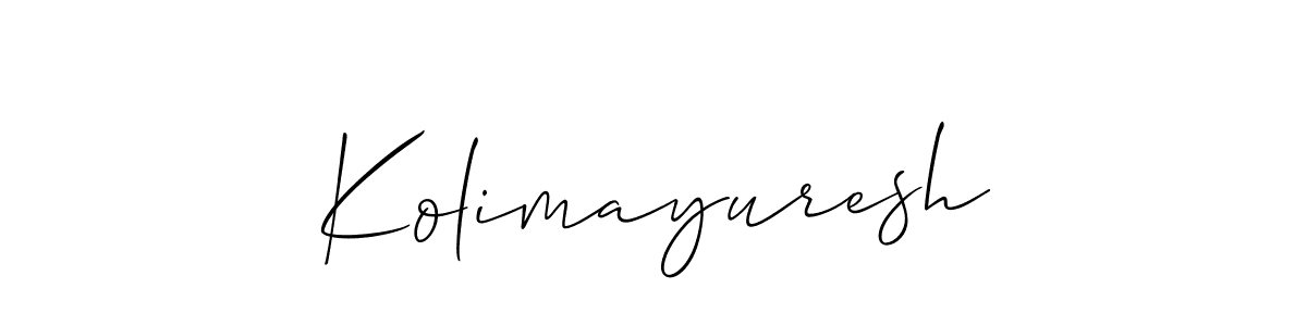 Make a beautiful signature design for name Kolimayuresh. With this signature (Allison_Script) style, you can create a handwritten signature for free. Kolimayuresh signature style 2 images and pictures png