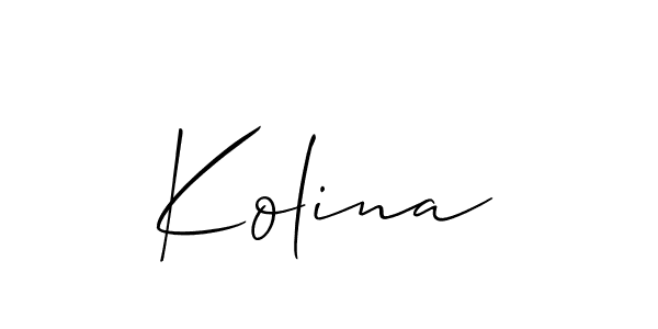 Kolina stylish signature style. Best Handwritten Sign (Allison_Script) for my name. Handwritten Signature Collection Ideas for my name Kolina. Kolina signature style 2 images and pictures png