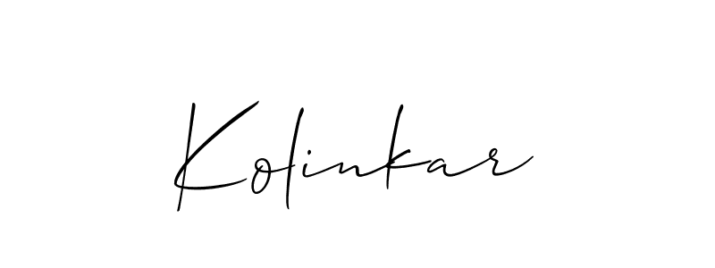 Make a beautiful signature design for name Kolinkar. With this signature (Allison_Script) style, you can create a handwritten signature for free. Kolinkar signature style 2 images and pictures png