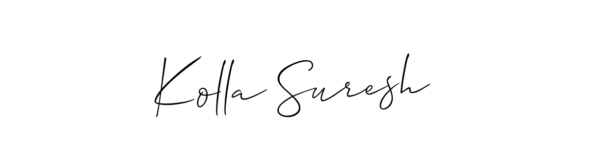 You should practise on your own different ways (Allison_Script) to write your name (Kolla Suresh) in signature. don't let someone else do it for you. Kolla Suresh signature style 2 images and pictures png