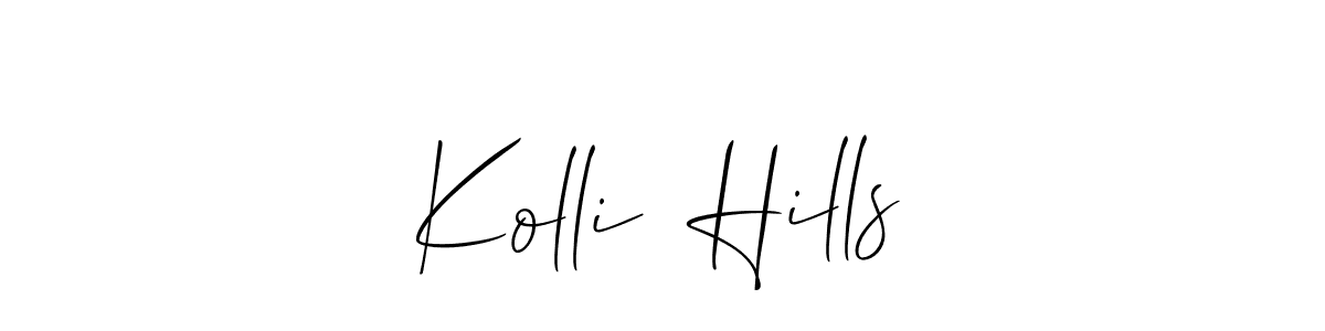 Kolli  Hills stylish signature style. Best Handwritten Sign (Allison_Script) for my name. Handwritten Signature Collection Ideas for my name Kolli  Hills. Kolli  Hills signature style 2 images and pictures png