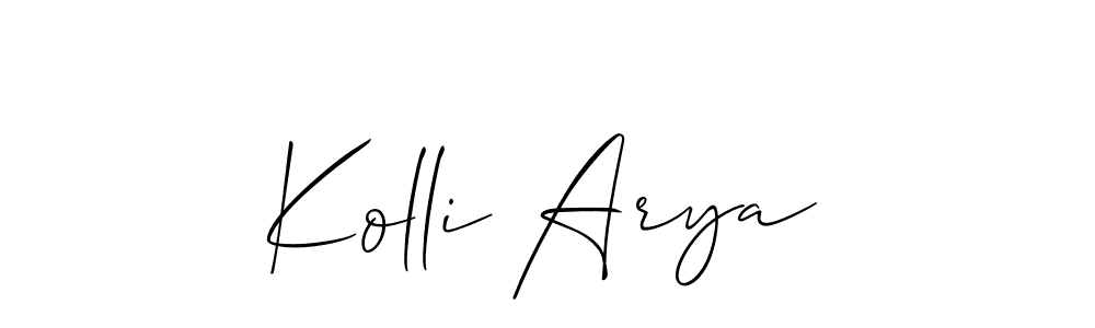 Check out images of Autograph of Kolli Arya name. Actor Kolli Arya Signature Style. Allison_Script is a professional sign style online. Kolli Arya signature style 2 images and pictures png