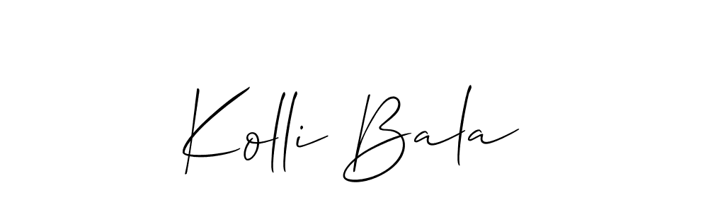 if you are searching for the best signature style for your name Kolli Bala. so please give up your signature search. here we have designed multiple signature styles  using Allison_Script. Kolli Bala signature style 2 images and pictures png