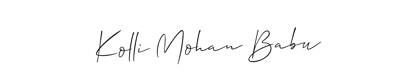 How to make Kolli Mohan Babu name signature. Use Allison_Script style for creating short signs online. This is the latest handwritten sign. Kolli Mohan Babu signature style 2 images and pictures png