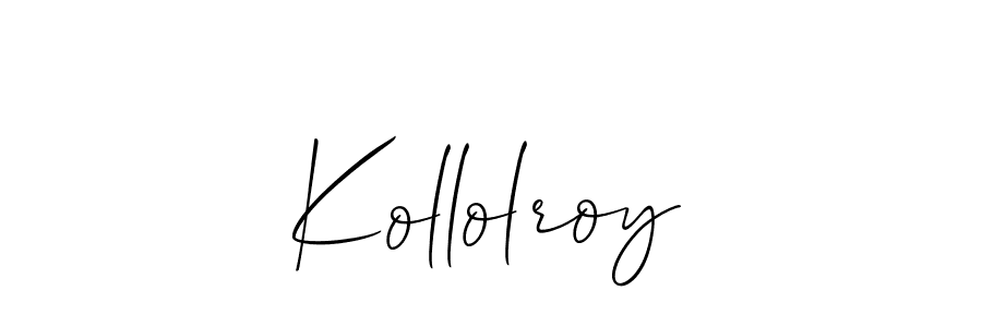 It looks lik you need a new signature style for name Kollolroy. Design unique handwritten (Allison_Script) signature with our free signature maker in just a few clicks. Kollolroy signature style 2 images and pictures png