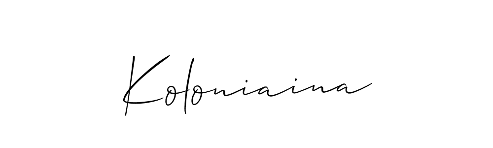 Koloniaina stylish signature style. Best Handwritten Sign (Allison_Script) for my name. Handwritten Signature Collection Ideas for my name Koloniaina. Koloniaina signature style 2 images and pictures png