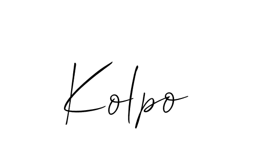Make a beautiful signature design for name Kolpo. With this signature (Allison_Script) style, you can create a handwritten signature for free. Kolpo signature style 2 images and pictures png